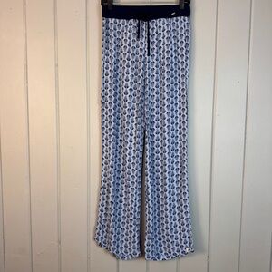 Pretty You London - Ecovero Blue Pajama Pyjama Pants Leaf Pattern Size 8